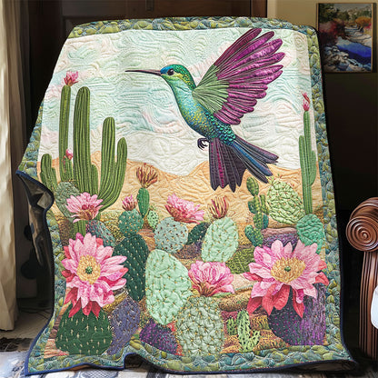 Hummingbird In Cactus Flower WY1903007CL Quilt