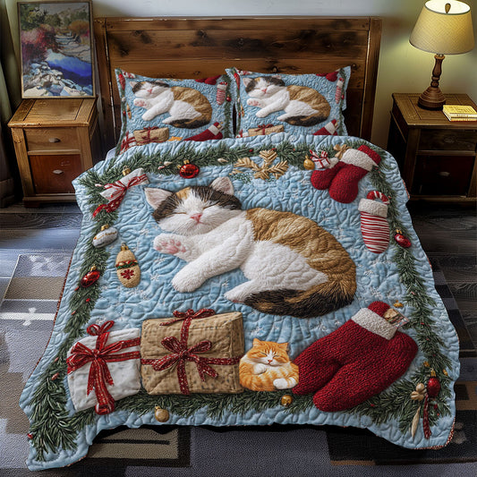 Christmas Sleep Cat WY0512041CL Duvet Cover Set