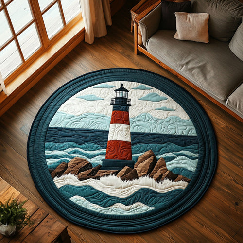 Coastal Serenity Lighthouse CW1301133CL Quilted Round Mat