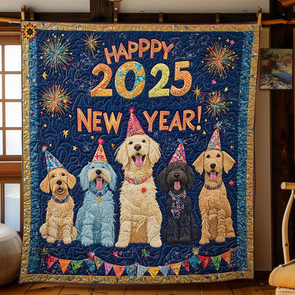 New Year Dog Party WY2312047CL Quilt