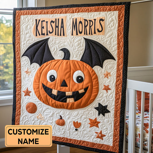 Smile Pumpkin CP3107075CL Personalized Baby Quilt