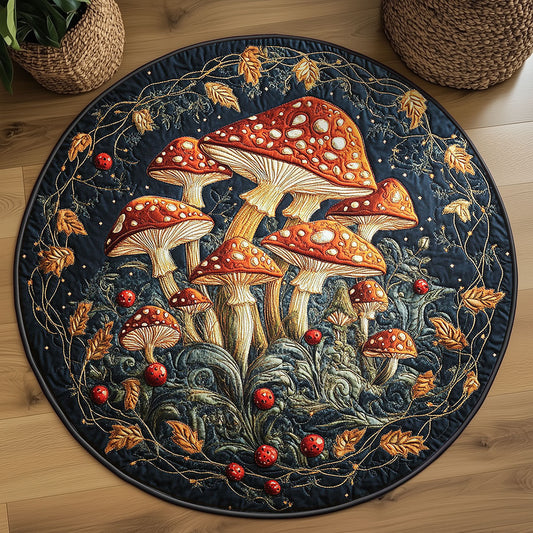 Spotted Shrooms WY2203089CL Quilted Round Mat