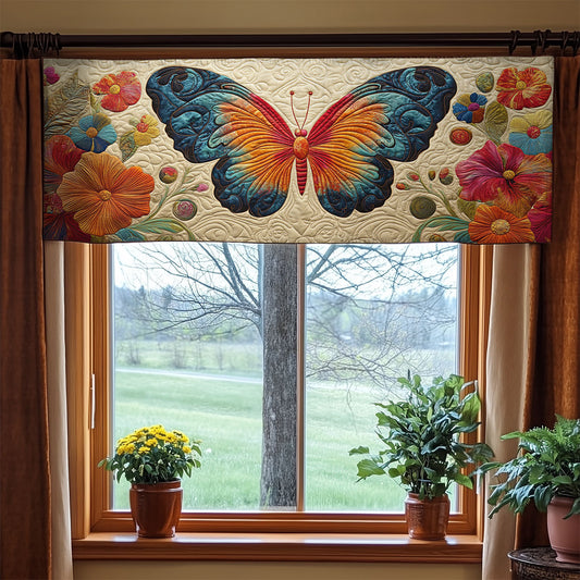 Butterfly Flower WX1405003CL Quilted Valance