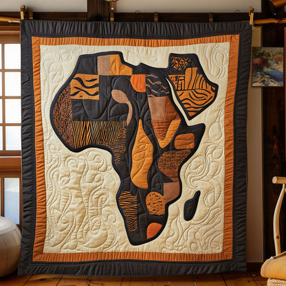 Brown Tone Africa Map WY0303013CL Quilt