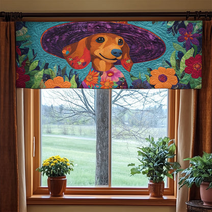 Flower Dachshund WX2205027CL Quilted Valance