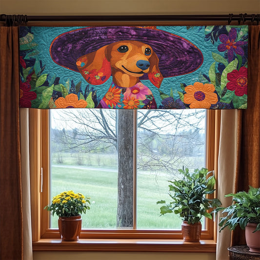 Flower Dachshund WX2205027CL Quilted Valance