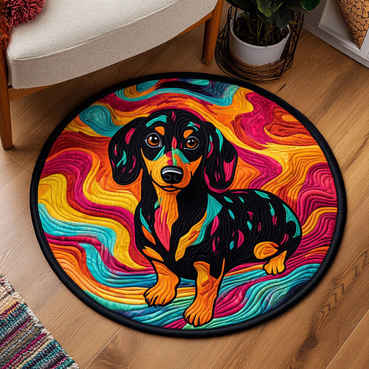 Vibrant Dachshund WX2805047CL Quilted Round Mat