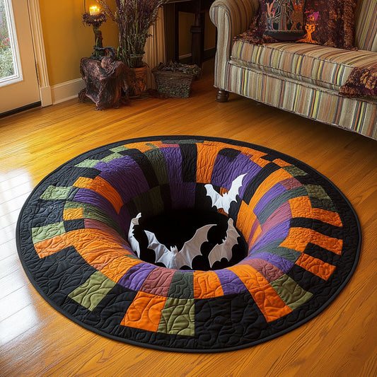 White Bat Flight CP0410011CL Quilted Round Mat
