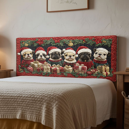 Festive Bulldog CW1312008CL Quilted Headboard Slipcover