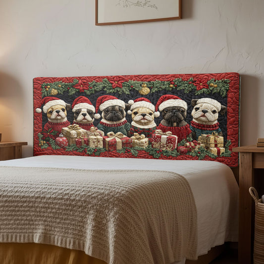 Festive Bulldog CW1312008CL Quilted Headboard Slipcover