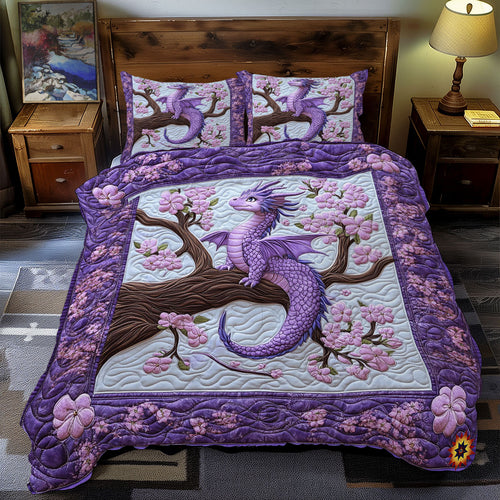 Purple Flower Dragon WY2012024CL Duvet Cover Set