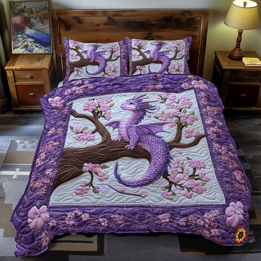 Purple Flower Dragon WY2012024CL Duvet Cover Set