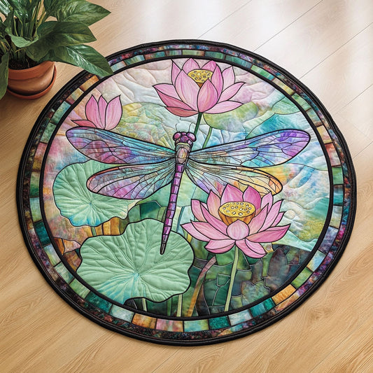 Dragonfly Bloom CW1806024CL Quilted Round Mat