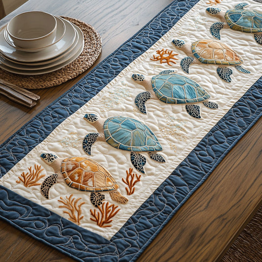 Sea Turtle CP2605028CL Quilted Table Runner