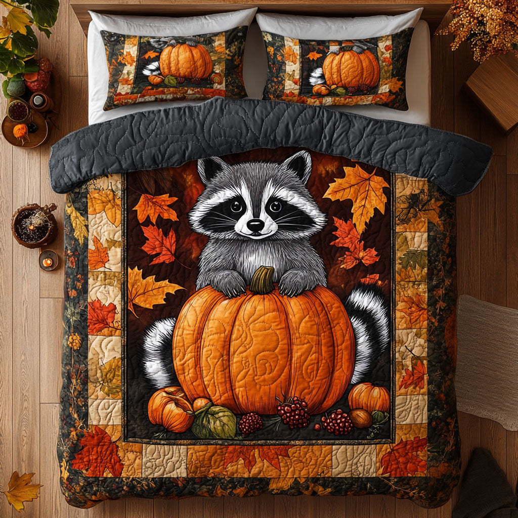 Cozy Autumn Of Raccoon WY2608039CL Duvet Cover Set
