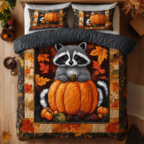 Cozy Autumn Of Raccoon WY2608039CL Duvet Cover Set