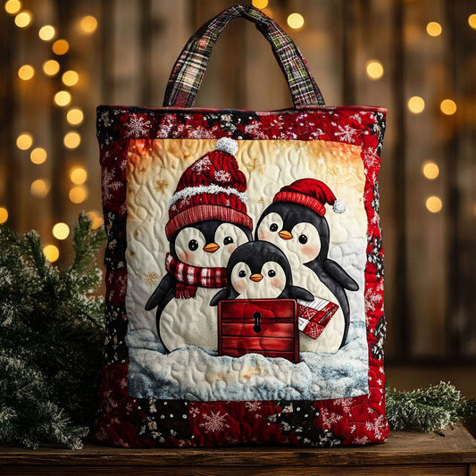 Penguin Festive Night WN1511065CL Quilted Tote Bag