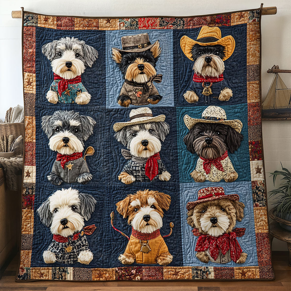Lone Western Pooch WN0807066CL Quilt