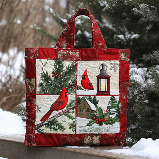 Golden Noel Cardinal WN0711030CL Quilted Tote Bag