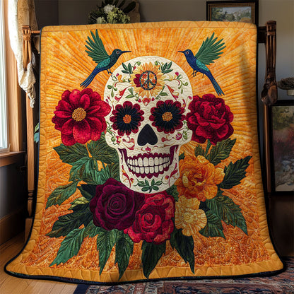 Hummingbird And Blooming Skull WN3110065CL Quilt