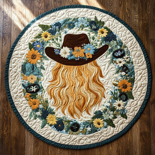Floral Western WY2008099CL Quilted Round Mat
