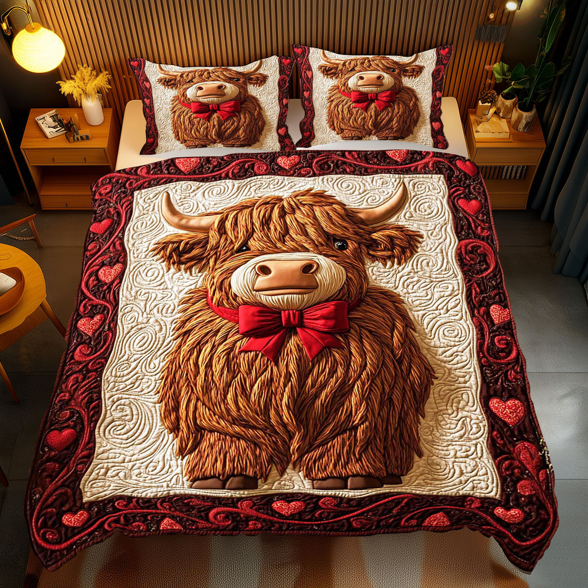 Valentine Little Highland Cow WP1112055CL Duvet Cover Set