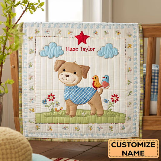 Little Dog Love WN2307037CL Personalized Baby Quilt
