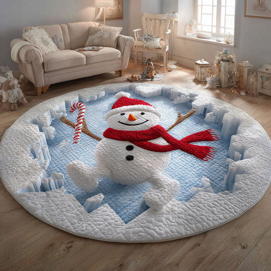 Snowman Magic CW1111058CL Quilted Round Mat