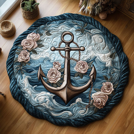 Rosier Anchor WY1106036CL Quilted Round Mat