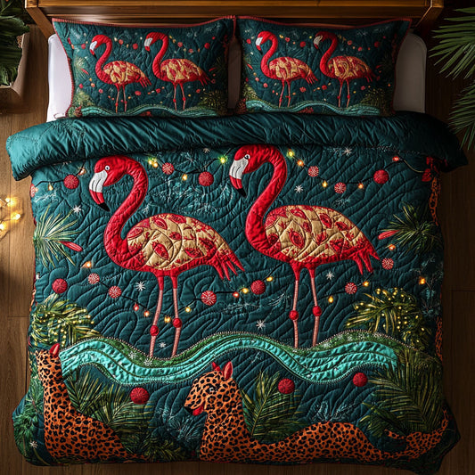 Flamingo Christmas Pop WN1107015CL Duvet Cover Set