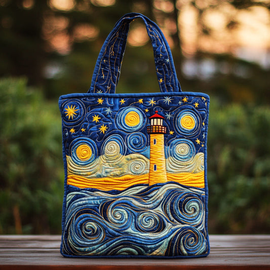 Starlit Lighthouse WN3009049CL Quilted Tote Bag