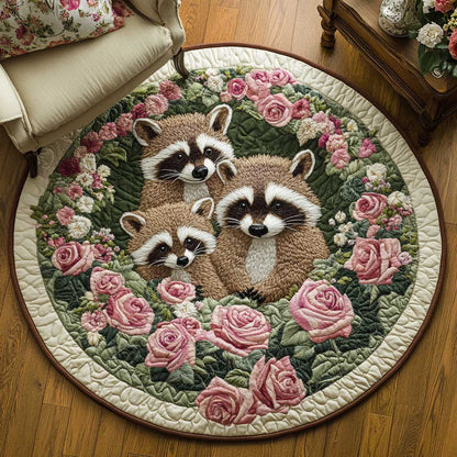 Sweet Raccoon WN1803066CL Quilted Round Mat