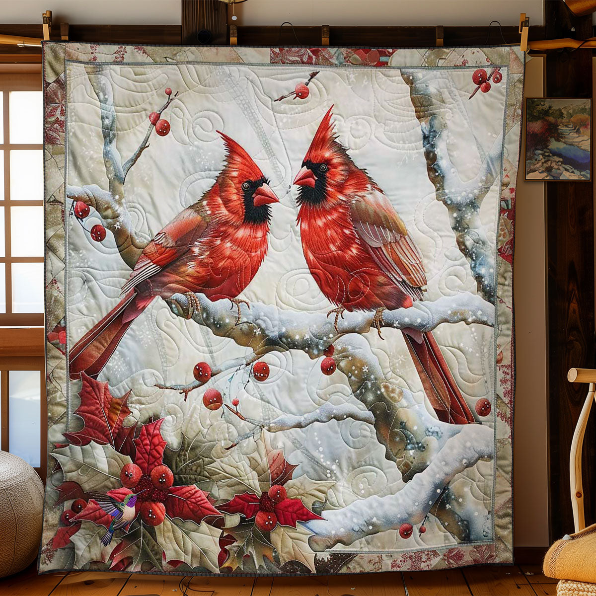 Cardinal Snowy Branches WN1810011CL Quilt