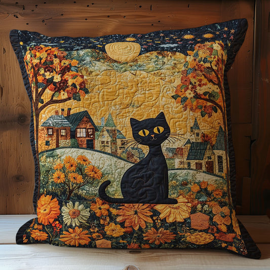 Cat In Autumn Night WY1102026CL Quilt Pillow Case