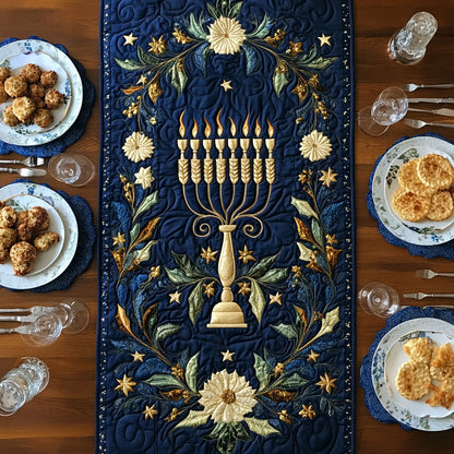 Hanukkah Blessing Light WN1407015CL Quilted Table Runner