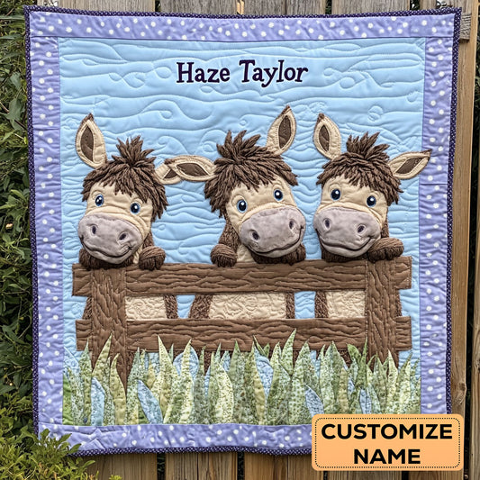 Donkey Fence WN1807031CL Personalized Baby Quilt