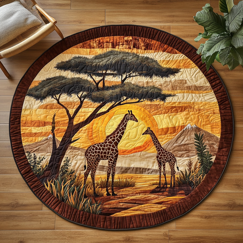 African Savanna XR2003002CL Quilted Round Mat