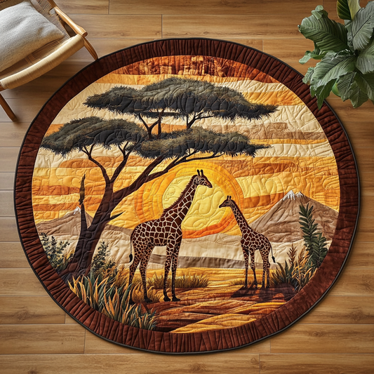 African Savanna XR2003002CL Quilted Round Mat