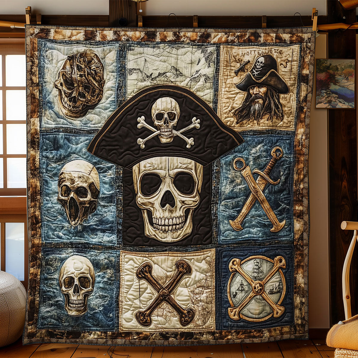 Stormy Skull Sails WN1207078CL Quilt