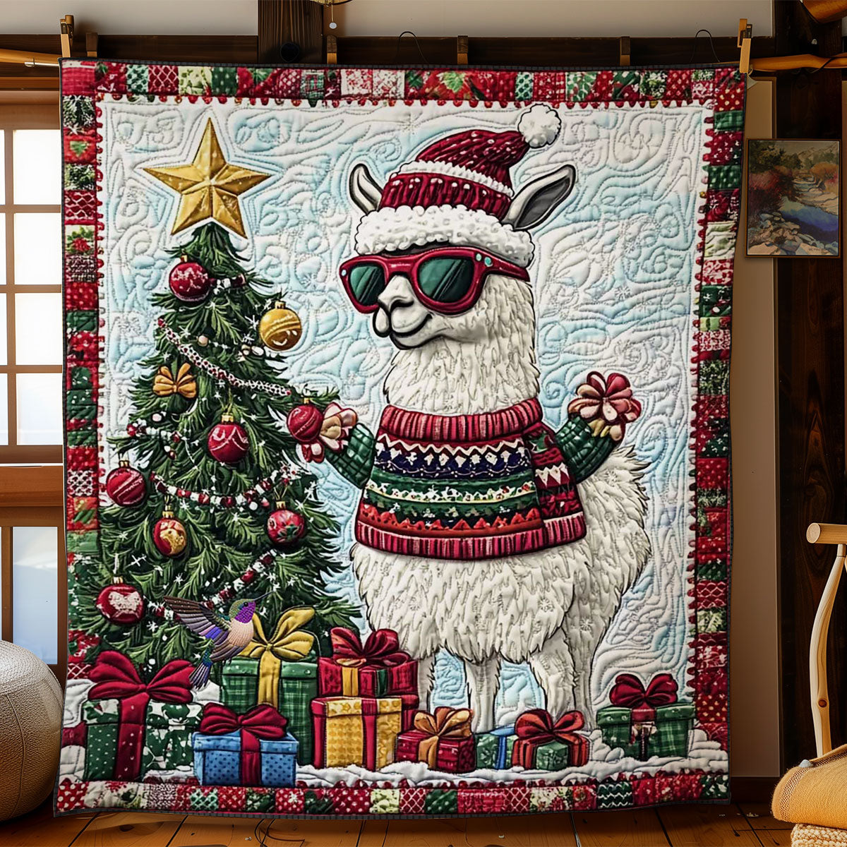 Cozy Llama Noel WN1312046CL Quilt