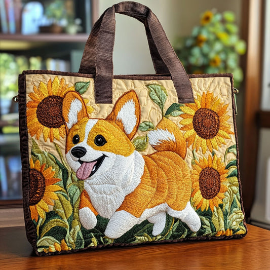 Happy Corgi CW2209023CL Quilted Tote Bag