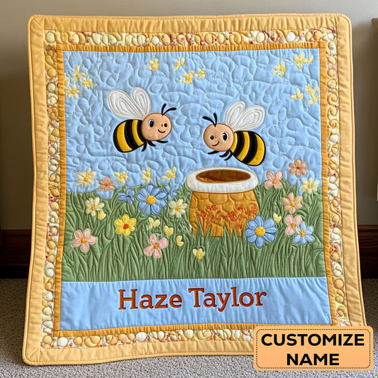 Busy Bee Day WN2407015CL Personalized Baby Quilt