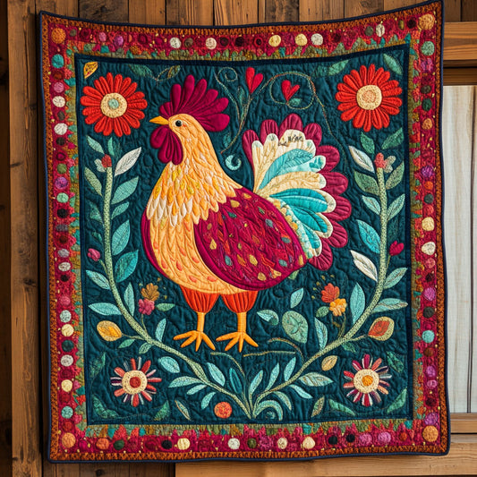 Floral Chicken CP1411038CL Quilt