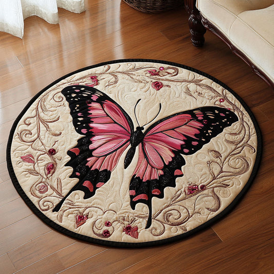 Butterfly Portrait WY2203011CL Quilted Round Mat