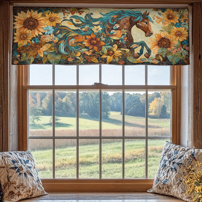 Sunflower Horse WX2205053CL Quilted Valance