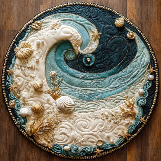 Azure Shells WN0808007CL Quilted Round Mat
