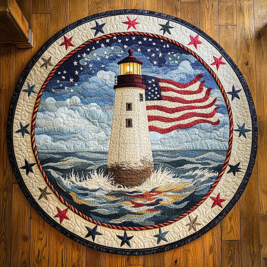 Guiding Star Lighthouse WN0906054CL Quilted Round Mat