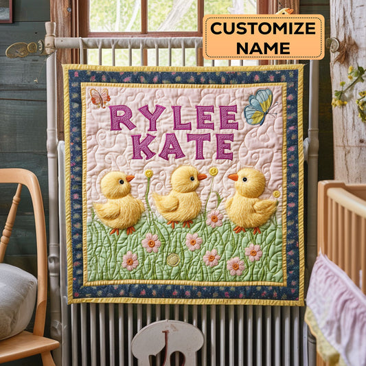 Fluffy Quack WY2907031CL Personalized Baby Quilt
