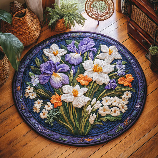 Flowers WX1005019CL Quilted Round Mat