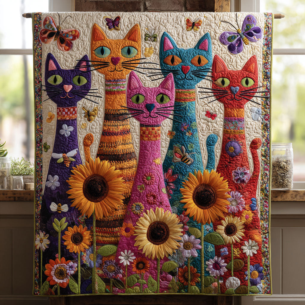 Whimsical Cat CW2907062CL Quilt